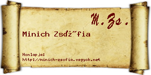Minich Zsófia névjegykártya