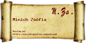 Minich Zsófia névjegykártya